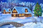 красивые картинки новый год,снег домик ёлка